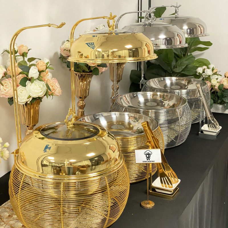 Chafing Dish Manufacturer - New Design 8L Gold Food Warmer for Banquet