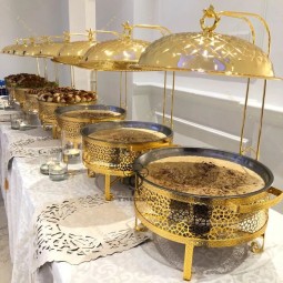 Chafing Dish Supplier - 8L Gold Alcohol Food Warmer for Wedding Catering