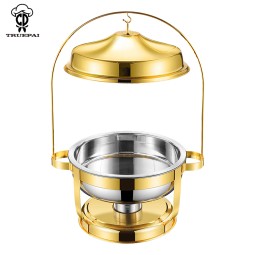 Chafing Dish Set Factory - 6L Golden Hanging Food Warmer for Catering