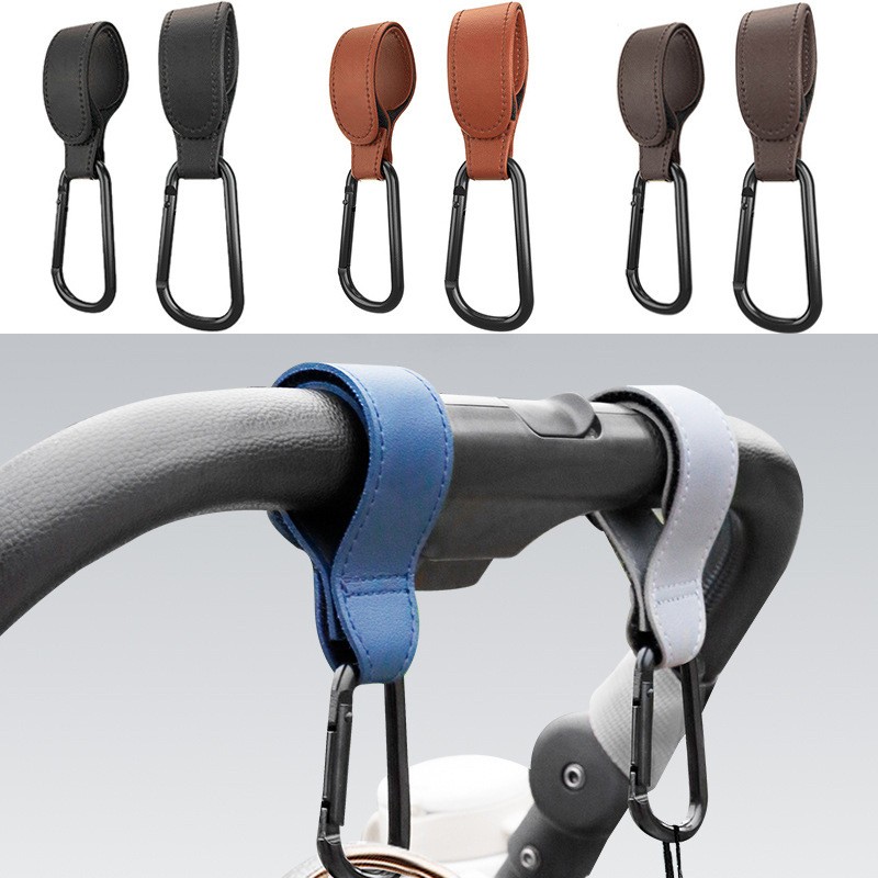Stroller Clips Supplier - PU Leather Baby Stroller Hanging Accessories