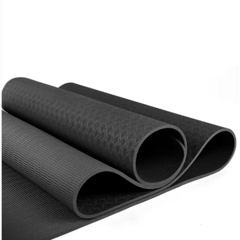 Yoga Mat Supplier - Black 6mm TPE Custom Logo Professional