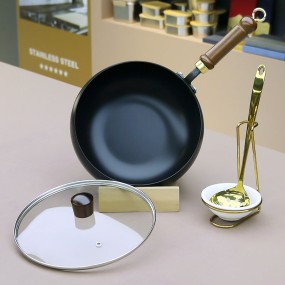 Frying Pan Supplier - Small Glass Induction Friendly Iron Sauce Pan