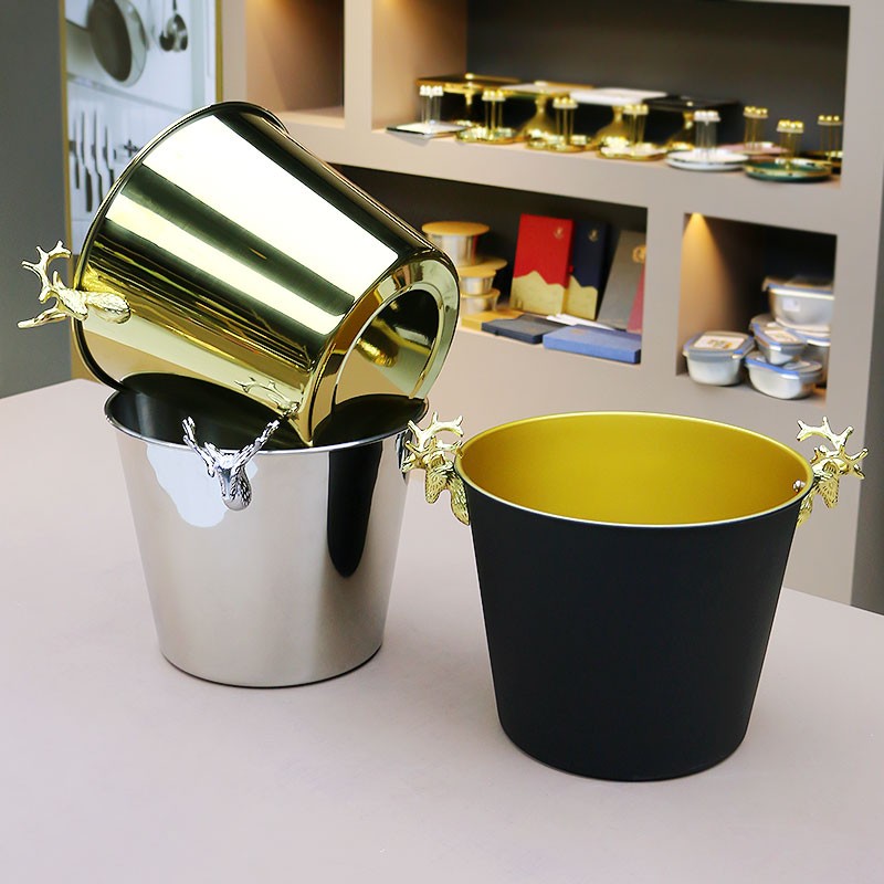Ice Bucket Manufacturer - 3/5/12L Deer Head Design Colored Ice Bucket
