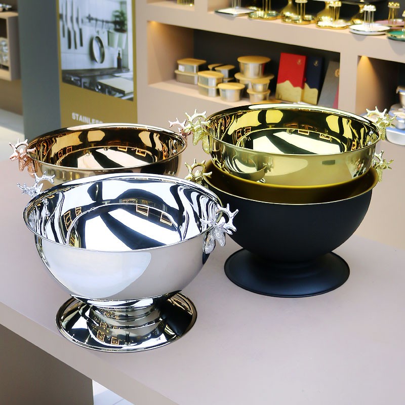 Ice Bowl Supplier - High Quality Small Golden Wine Chiller Bucket