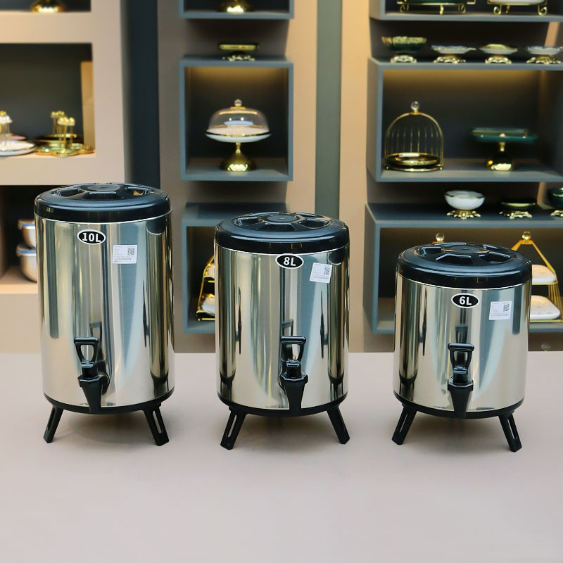 Bubble Tea Equipment Supplier - 6-18L Stainless Steel Milk Tea Insulation Bucket