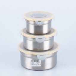 Lunch Box Set Factory - Korean 3PCS Stainless Steel Bento Round Set