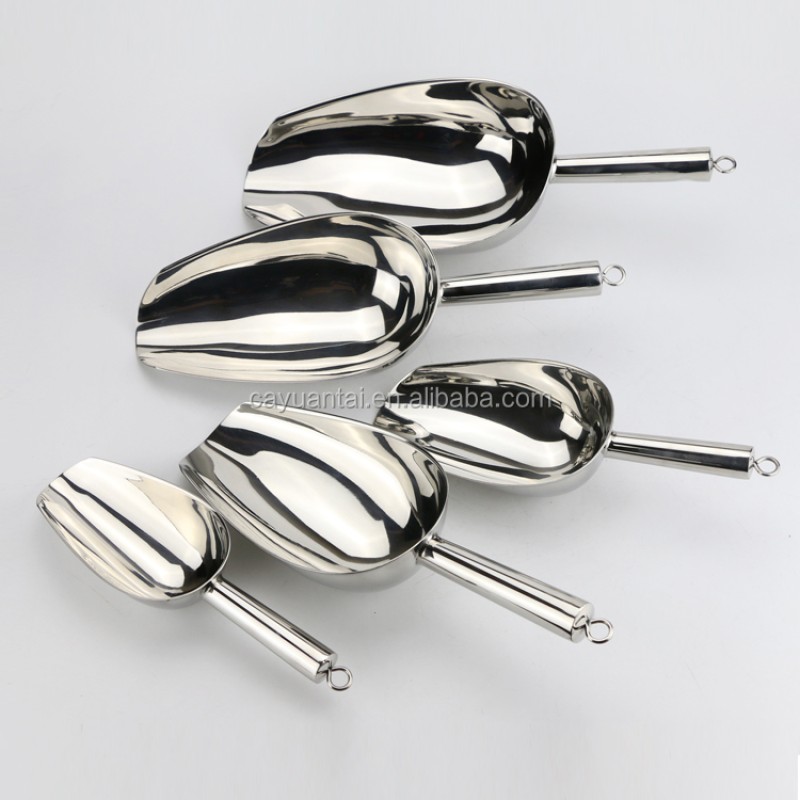 Ice Scoop Factory - Stainless Steel Ice Scraper Container with Handle