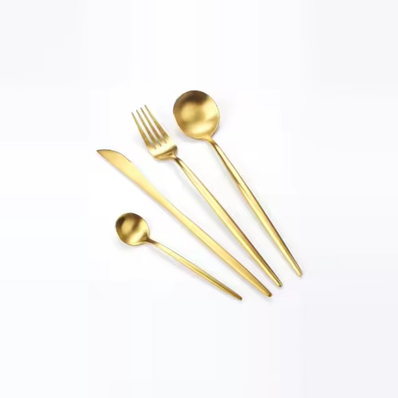 Cutlery Set Factory - Wholesale Stainless Steel Portuguese Matte Gold Set