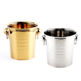 Ice Bucket Supplier - 12L Silvery/Gold Stainless Steel Hotel Ice Bucket