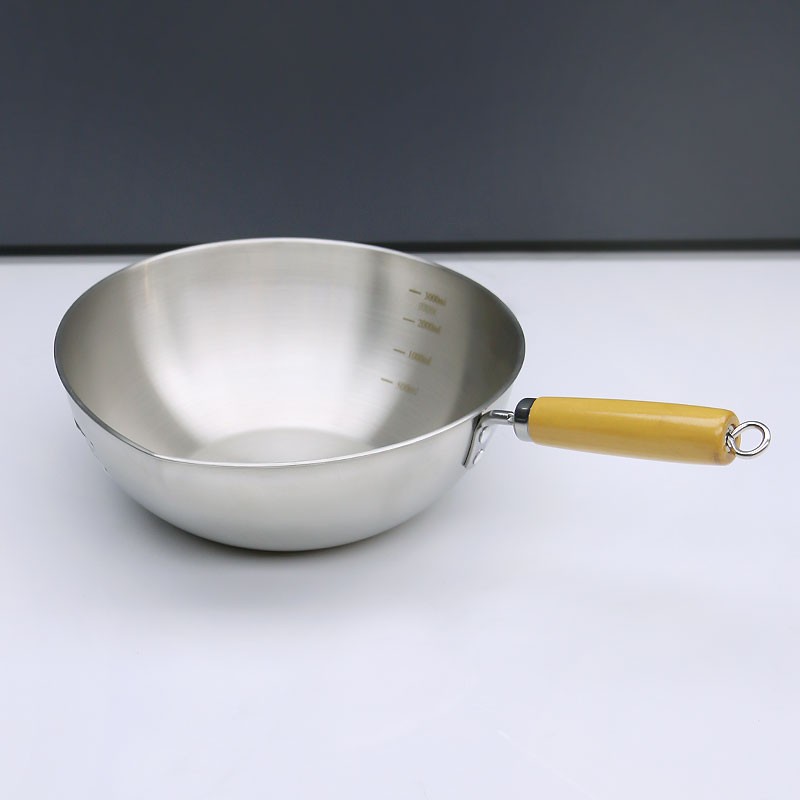 Soup Pot Factory - Classic Deep Frying Pan with Wooden Handle