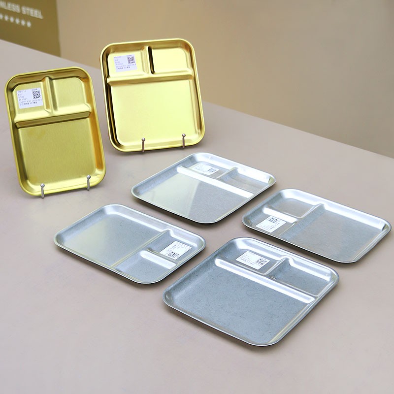 Divided Plate Manufacturer - Gold 3 Compartment Meal Snack Tray