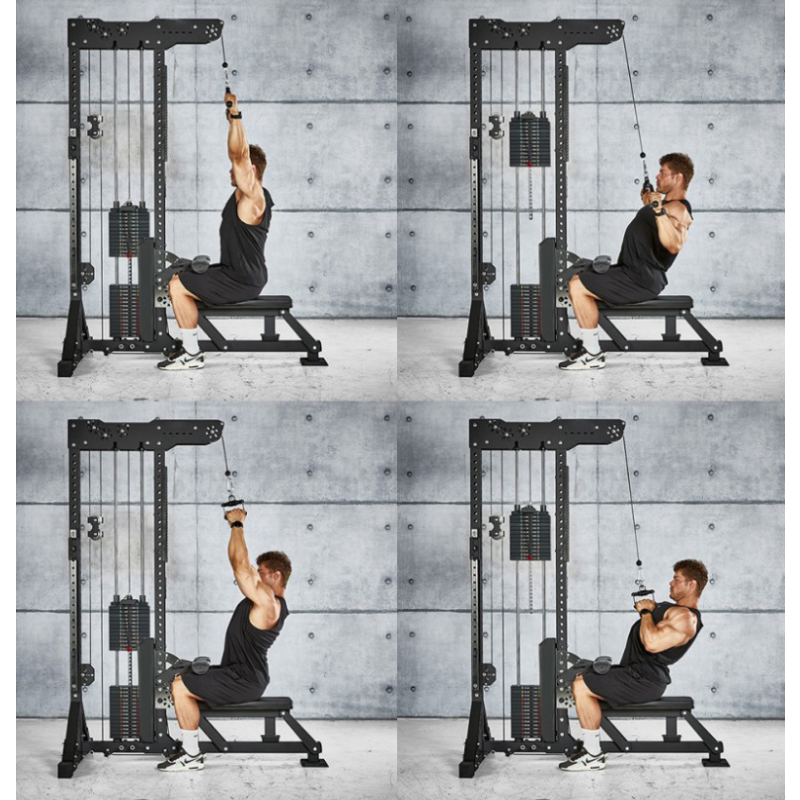 Lat Pulldown Machine Manufacturer - 3-in-1 Seated Rowing Gym Rack
