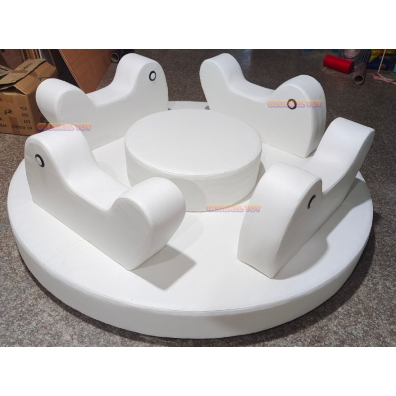 Playground Equipment Factory - White Carousel Electric Merry Go Round