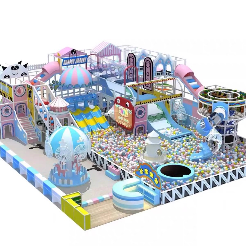 Indoor Playground Manufacturer - Candy Style with Spiral Slide