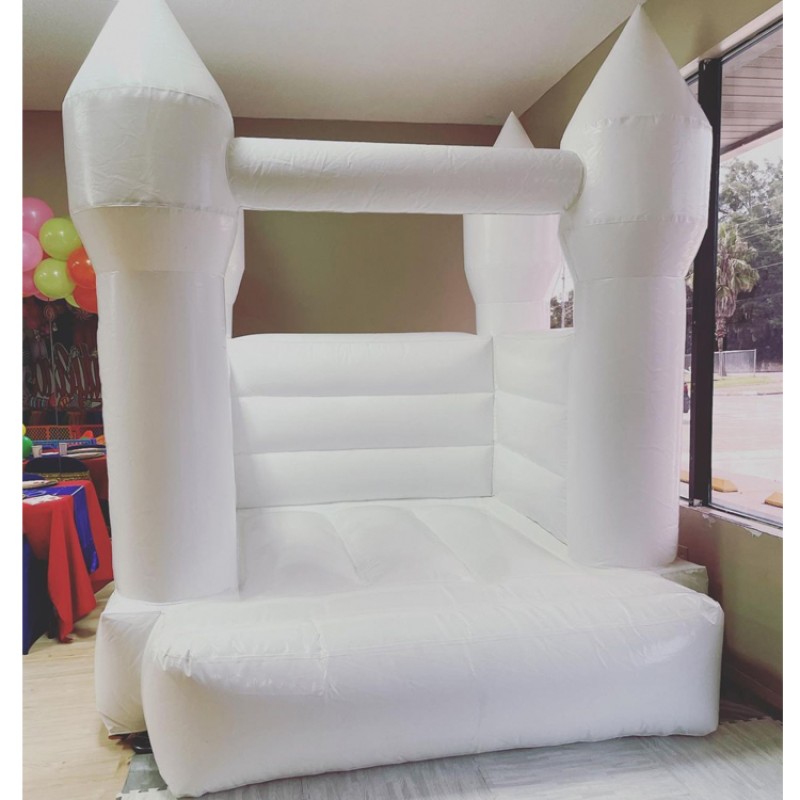 Bounce House Manufacturer - White Inflatable with Slide for Outdoor