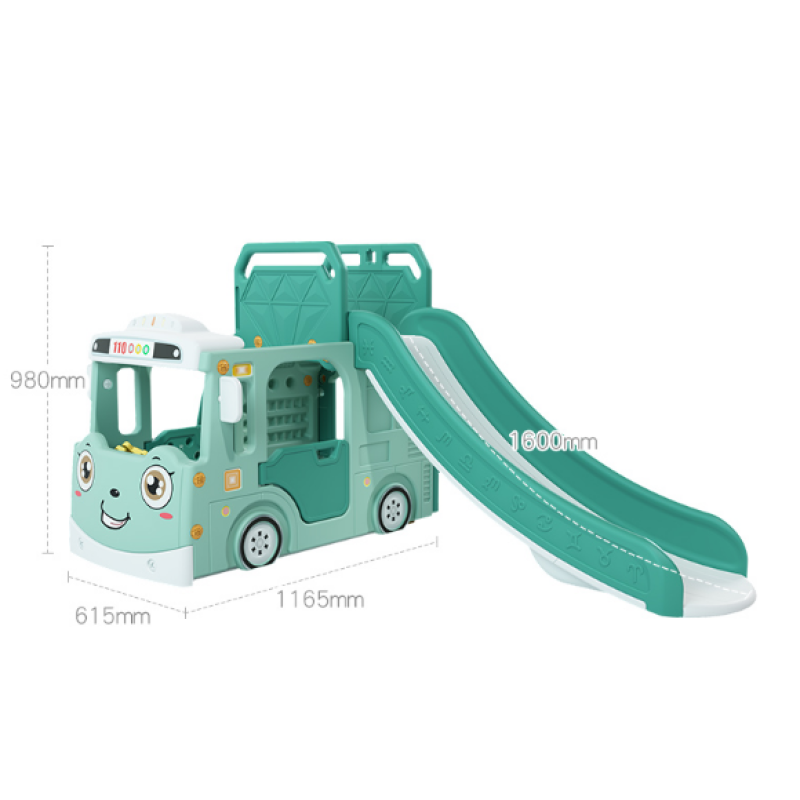 Swing Set Supplier - Kindergarten Small Plastic Swing with Slide