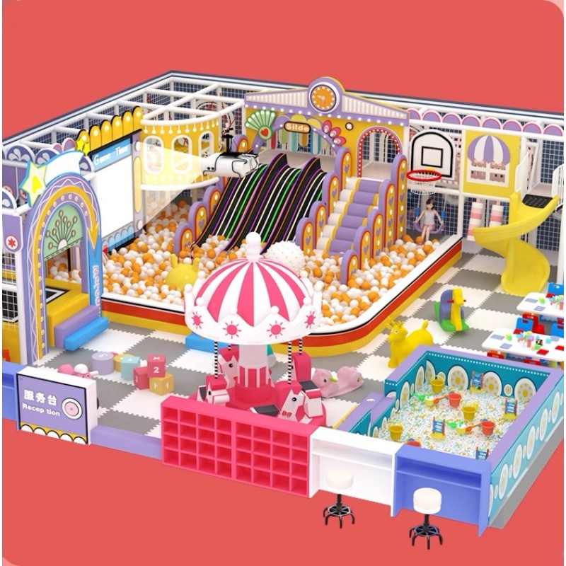 Soft Play Equipment Factory - Jungle Theme Double Slide Playground