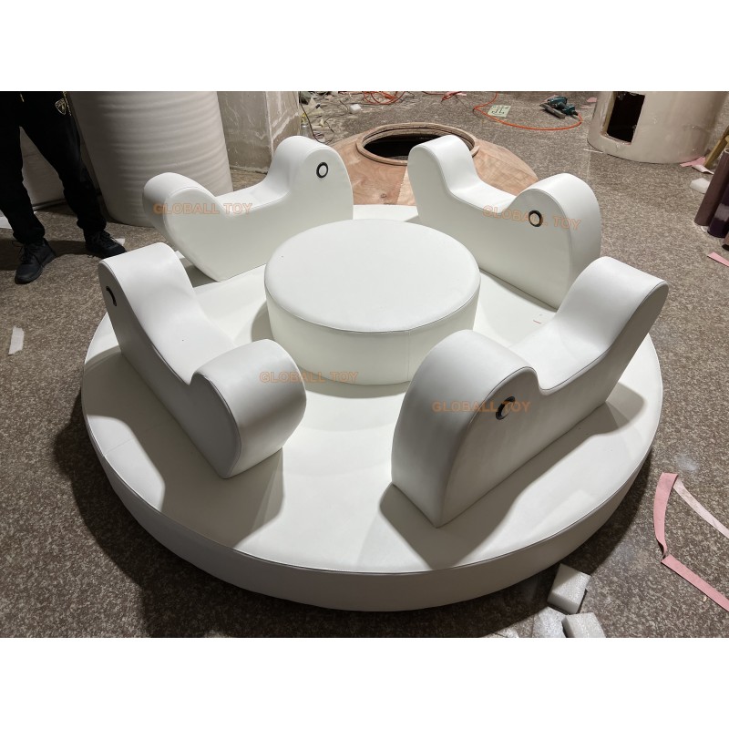 Play Area Supplier - White Soft Play Merry Go Round Set