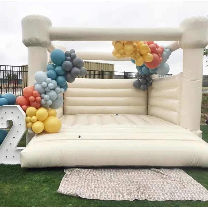 Bounce House Supplier - Pure White Jumping Castle with Slide