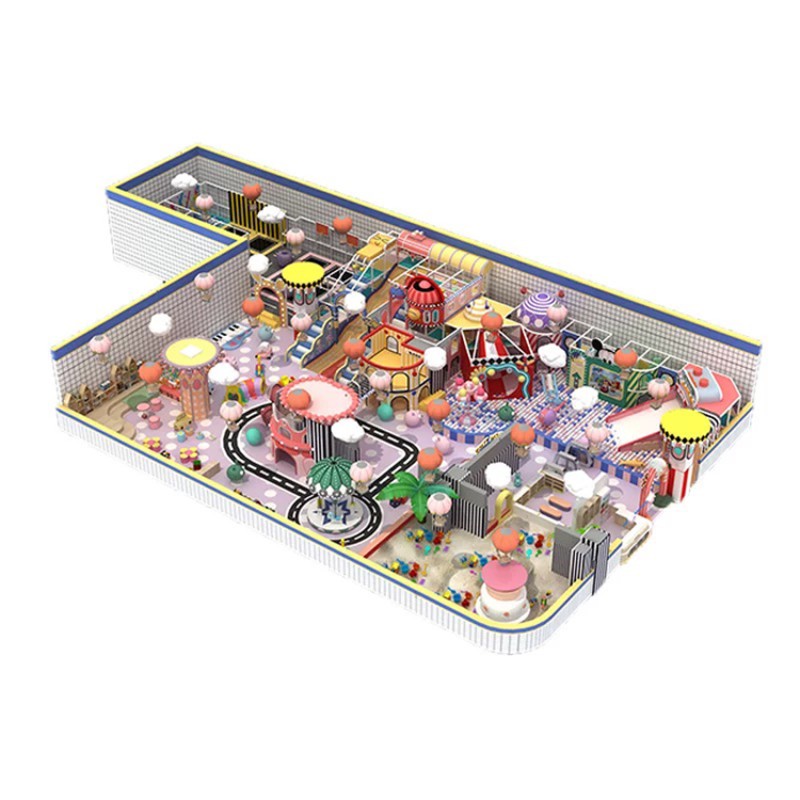 Indoor Playground Manufacturer - Candy Theme with Trampoline Game Zone