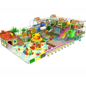 Soft Play Equipment Factory - Jungle Theme Double Slide Playground