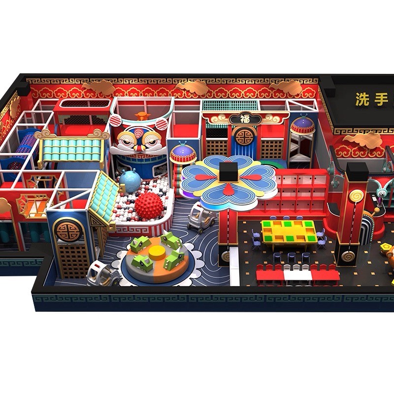 Soft Play Equipment Factory - Jungle Theme Double Slide Playground