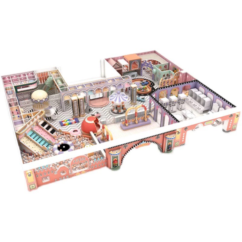 Indoor Playground Manufacturer - Candy Theme with Trampoline Game Zone