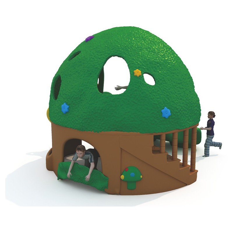 Playground Equipment Supplier - Tree Model Plastic Playhouse with Slide