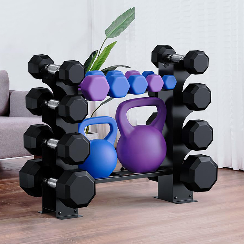 Dumbbell Rack Supplier - Double Layer Kettlebell Storage