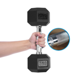 Dumbbell Factory - Chrome Cast Iron Hexagon Rubber