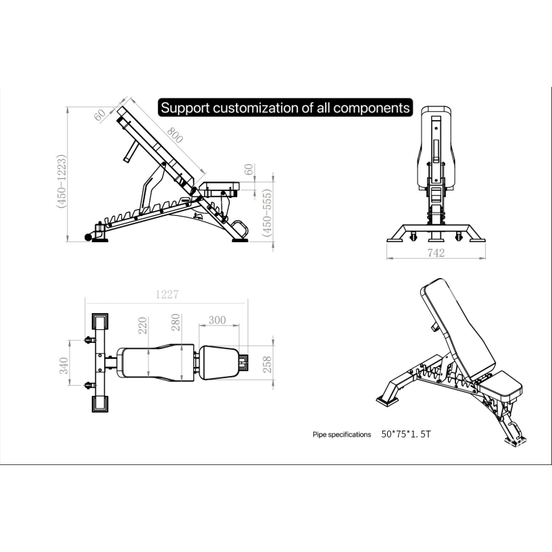 Training Bench Supplier - Metal Supine Board Press