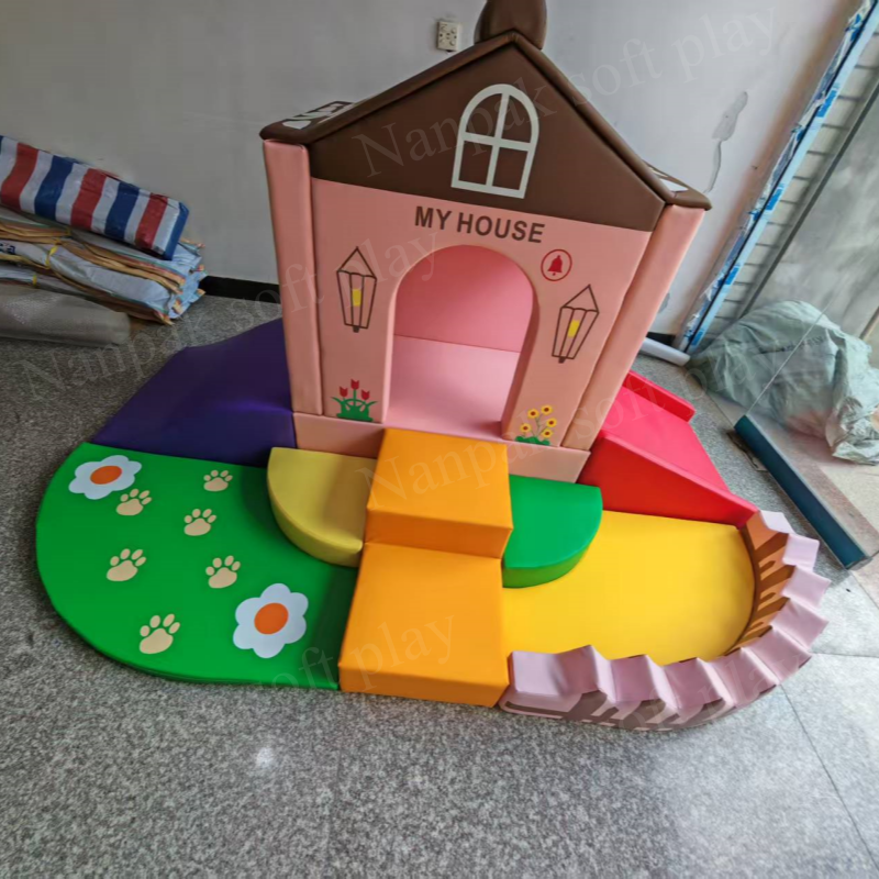 Playground Equipment Manufacturer - Farmyard House Slide Crawl Ball Pit