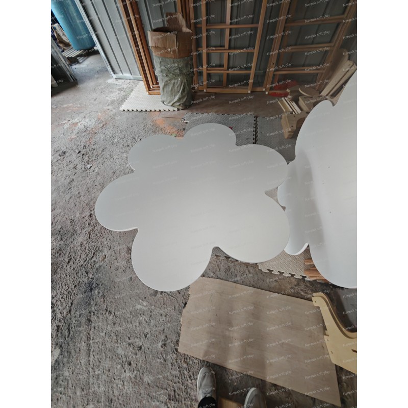 Wood Table Factory - White Plum Blossom Shape Kindergarten Table