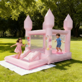 Inflatable Playground Manufacturer - Pink Bounce House with Slide