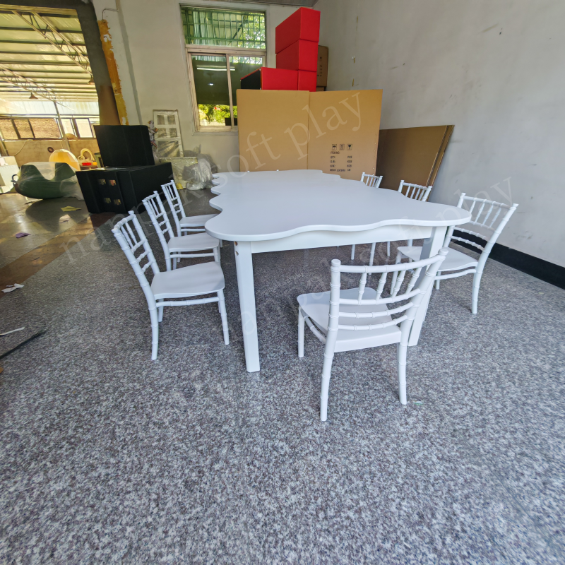 Party Equipment Manufacturer - Wave Square Table with White Chair