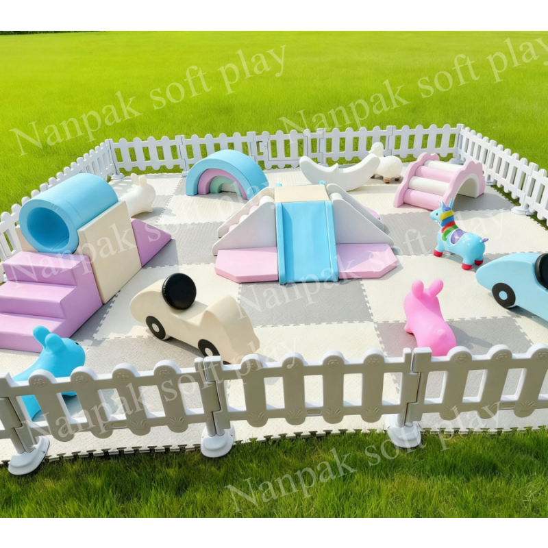 Playground Equipment Supplier - Dreamy Pastel Climb Slide Tunnel Set