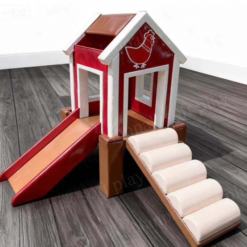 Playground Equipment Manufacturer - Farmyard Chicken Climb Slide House