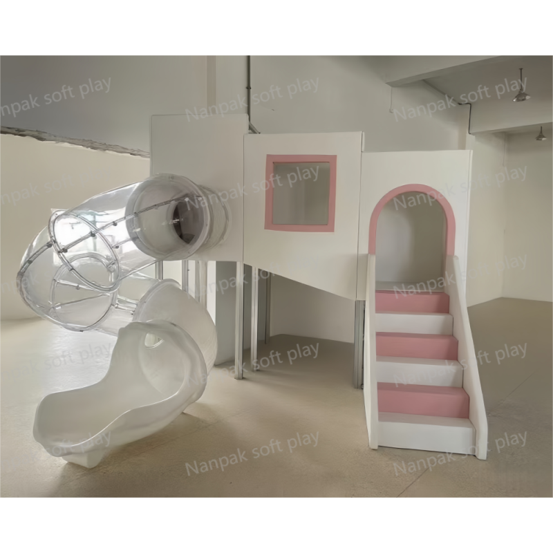 Play House Manufacturer - Pink Castle with Rotating Slide Soft Play