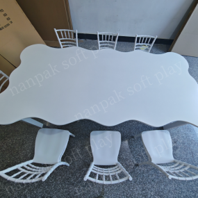 Party Equipment Manufacturer - Wave Square Table with White Chair