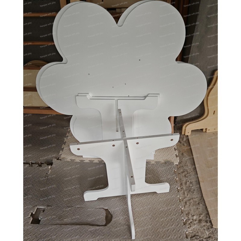 Wood Table Factory - White Plum Blossom Shape Kindergarten Table