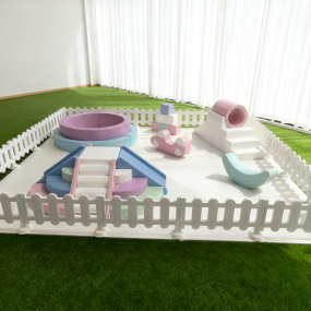 Playground Equipment Supplier - Dreamy Pastel Climb Slide Tunnel Set