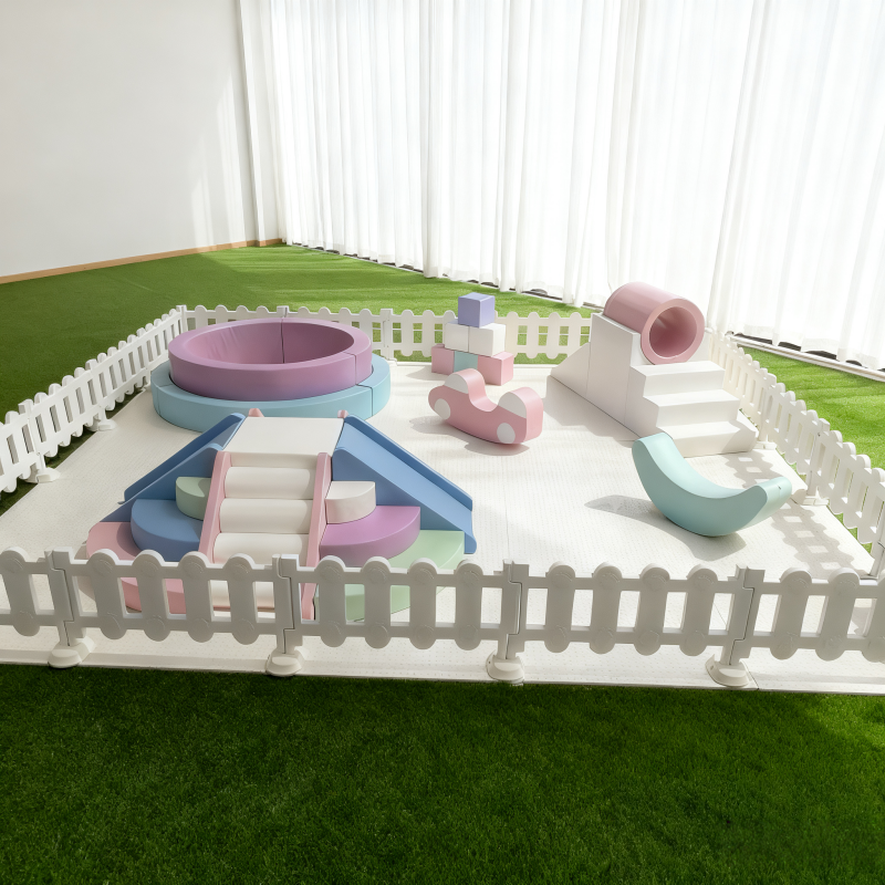 Playground Equipment Supplier - Dreamy Pastel Climb Slide Tunnel Set