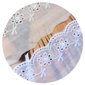 Cotton Lace Supplier - Vintage Ivory Embroidery Tulle Fabric