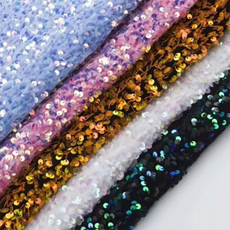Wedding Dress Fabric Supplier - Breathable 5mm Sequin Velvet
