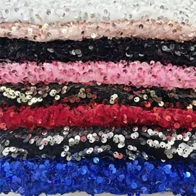 Wedding Dress Fabric Supplier - Breathable 5mm Sequin Velvet