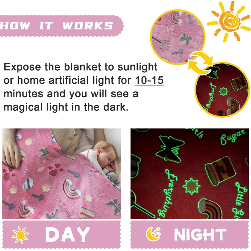 Flannel Blanket Factory - Luminous Glow Night Children's Blanket