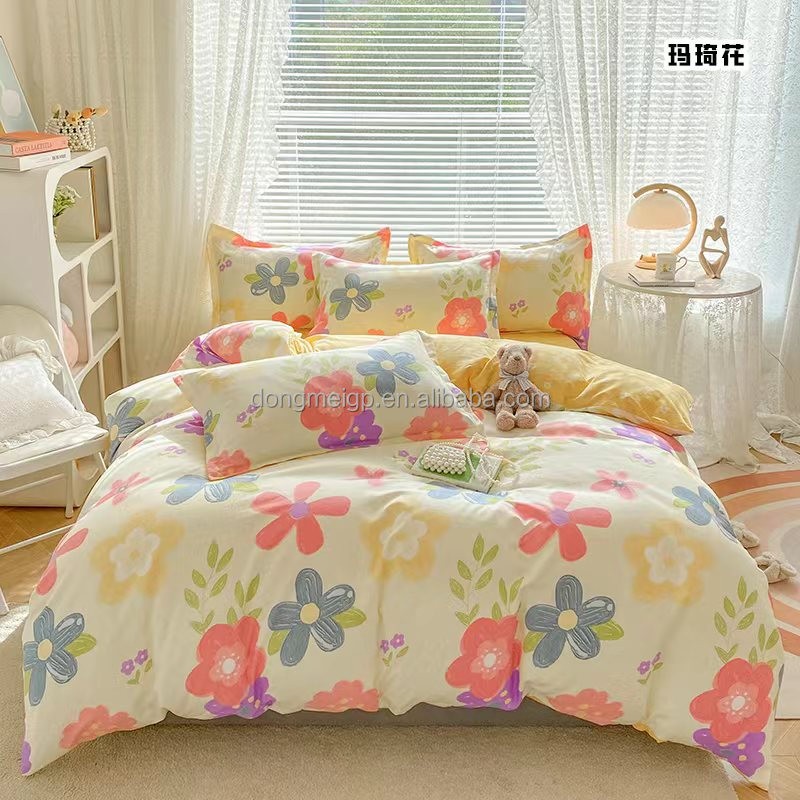 Duvet Set Factory - 100% Polyester Peach Bedding 4 Piece Set