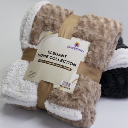 Throw Blanket Supplier - Cheap Fluffy Shaggy Blue Color