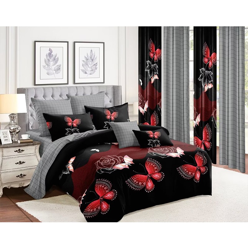 Curtain Bedding Set Supplier - Factory 10 Pieces Plant Printed