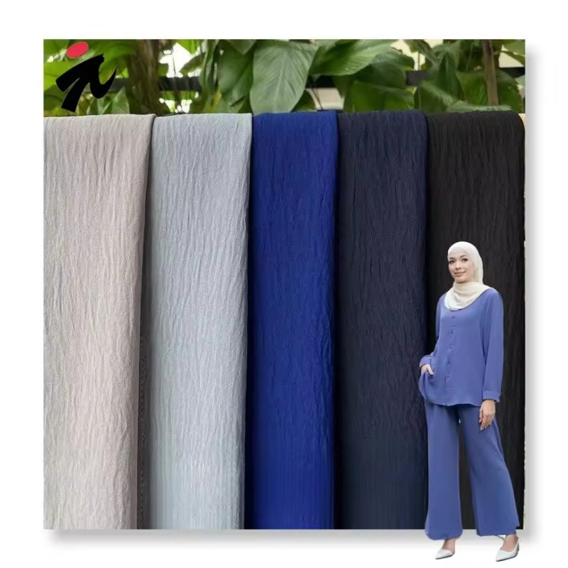 Organza Fabric Supplier - 100% Polyester Crinkle Crepe